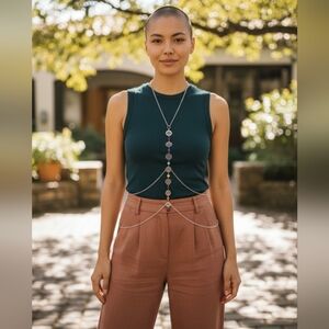 7 chakra body jewelry stainless steel silver